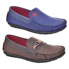 MOCASSIM SOCIAL SAPATILHA SLIP ON  KIT COM 2 PARES MARCA G2M MATERIAL JEANS SOLADO DE BORRACHA COSTURADO ANTIDERRAPANTE