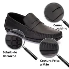 Mocassim Masculino De Couro Legítimo – Super Confortável, Leve e Elegante | Sapato Casual ou Social