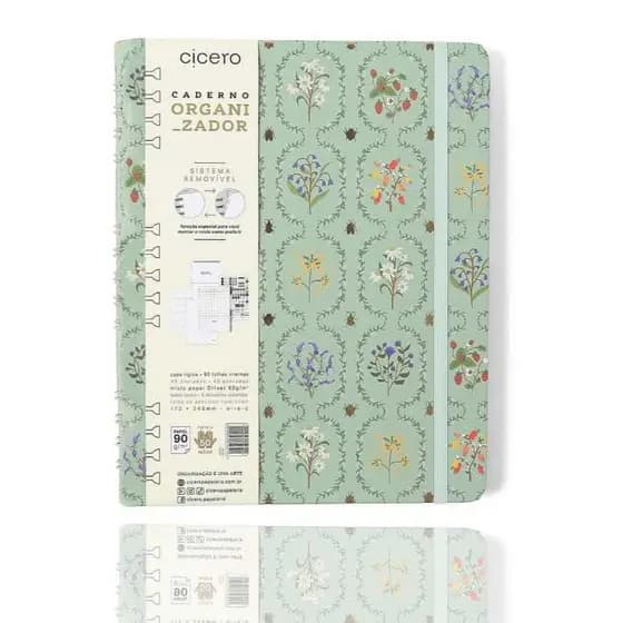 Caderno Organizador Jardim Pautado & Pontado 17x24 Verde