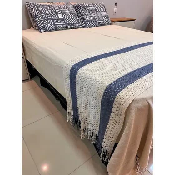 Peseira de cama/ decoração para cama trico luxo 2.75m