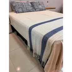 Peseira de cama/ decoração para cama trico luxo 2.75m