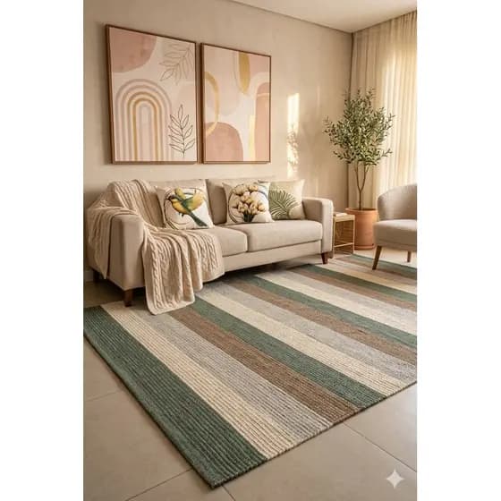 Tapete de sala grande em algodão 2.50x2.00 prático lavável em máquina