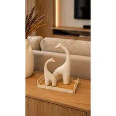 Girafa decorativa em cerâmica branca/ decoração de sala/ design de interiores