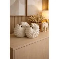 Vasos decorativos concha modernos cerâmica offwhite decoração de sala Home decor