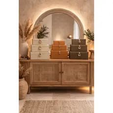 conjunto Caixas decorativas textura luxo Home decor decoração de sala - 3 Pçs