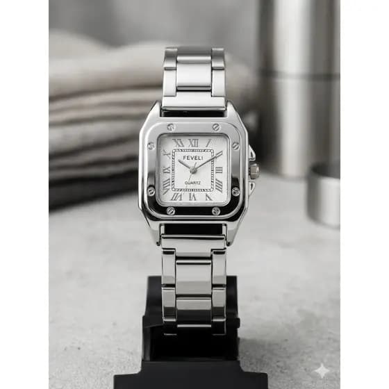 Relógio Feminino Quadrado Luxo Elegante para Mulheres