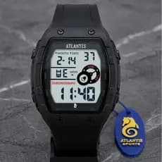 Relógio Digital Quadrado A Prova D Água, Relógio Atlantis Original Pulseira de Borracha