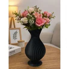 Vaso Decorativo Preto Estilo Escultural Decoração Moderna