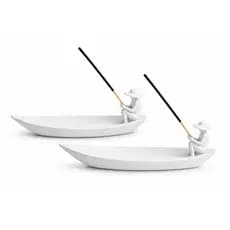 Kit 2 Porta Incenso Zen Barco Pescador