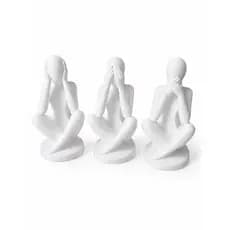 Kit 3 Esculturas Decorativas Minimalistas Modernas Branco