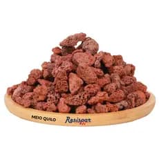 PEDRA VULCANICA LAREIRA AQUÁRIO CHAR BROILER CHURRASQUEIRA LAVA ROCK VERMELHA 500GR