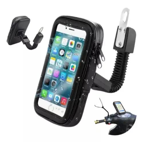 Suporte Bolsa Case Capa Celular Moto Retrovisor Prova D'água E 6.5"
