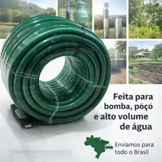 Mangueira 3/4 Grossa 50 Metros Alta Vazão Para Bomba Sapo Poço Irrigação Super Reforçada