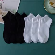Kit 24 Pares de Meias Soquete Cano Curto Masculina Feminina Unissex PRETO E BRANCA