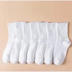 24 Pares Meia Cano Alto Branca Algodão Premium 38-46