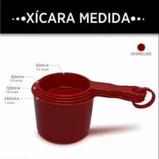 Xícaras Medidoras Vermelho – Conjunto com 4 Medidas Essenciais para Preparos Precisos e Eficientes