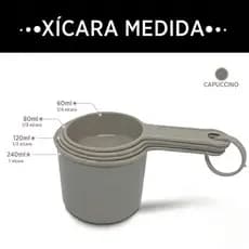 Kit 4 Xícaras Medidoras Capuccino Profissional Medidor de Receitas Cozinha Confeitaria Dosador de Xícara