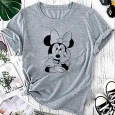T-shirt Blusa Linda Mickey Minnie Mouse Fofa Camiseta Feminina Camisa