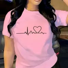 Camiseta Feminina Estampada Camisa 100% Algodão