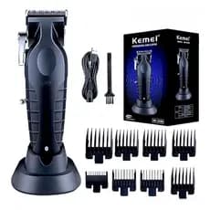 Máquina de Corte Cabelo 7800 RPM Profissional Eléctrica com Base Carregador Kemei original Km-2296 Bivolt