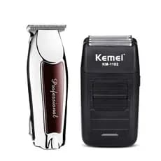 Kit 02 Maquinas barbear Kemei 9163 Acabamento + Kemei Shaver 1102 110v/220v