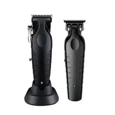 Kit 2 Máquinas Profissionais Kemei KM-2296 + KM-2299 Corte + Acabamento Bivolt USB Original