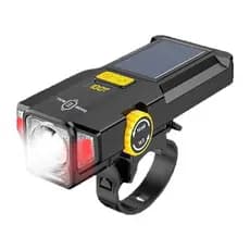 Lanterna De Bike Solar Led Alto Brilho 5 Modos De Luz Com Zoom Farol De Bicicleta Potente Para Ciclismo Noturno