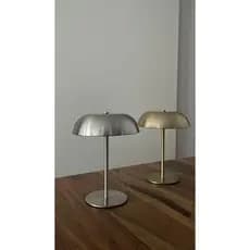 Abajur Luminária Cromado De Mesa Cogumelo USB Recarregável LED Touch Quarto Sala Estudo Leitura