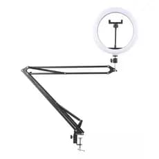 Ring Light Led Iluminador 26cm 10/12 Polegadas – 3 Temperaturas ou RGB + Braço Suporte Articulado Mesa