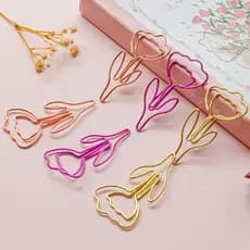 50/20/10 PCS Clipe De Papel De Flor Colorida , metal , Marcador De Rosa Livro