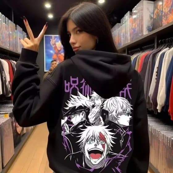 moletom de anime  jujutsu satoro gojo unissex (100%algodão)