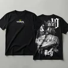Camiseta 100% Algodão Estampa Futebol Neymar Premium Ney Branca
