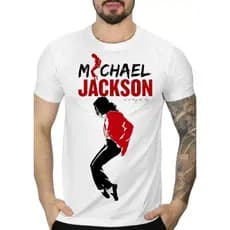 Camiseta Branca 100%algodão rei do pop Michael jackson unissex