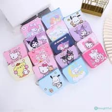 Bolsa De Moedas Hello Kitty Pensativa, Porta-moedas, Estampa De Desenho Animado, PU Melody, Carteira Fofa, Bolsa