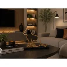 Enfeite Decorativo Gato Minimalista Estátua Silhueta Decoração Sala Quarto Escritório Moderno Luxo