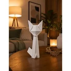 Escultura Decorativa Gato Origami Enfeite  Sala Quarto Escritório Geométrico Premium Minimalista