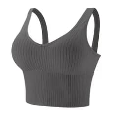 Top Regata Cropped Academia Fitness Canelado bojo removivel TOP429