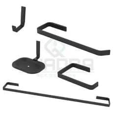 Kit Acessórios para Banheiro 5 peças Preto Quadrado