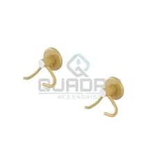 2 Cabide Duplo para Banheiro (DOURADO)