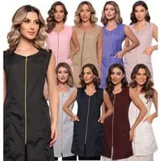 Jaleco Regata Feminino Oxford Zíper Várias Cores  Isabel  Gardenia Jalecos