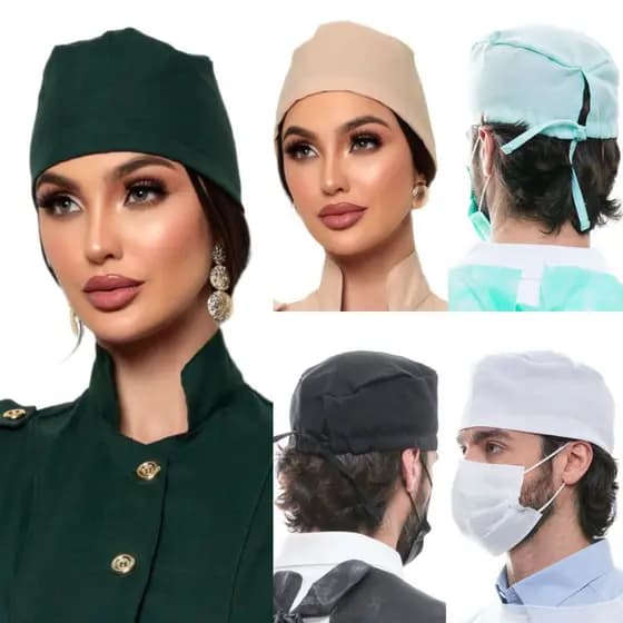 Kit C/2 Gorro Cirúrgico Bandana Dentista Masculino Feminino Várias Cores Mia  Gardenia Jalecos