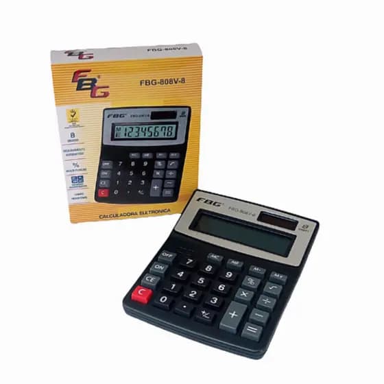 Calculadora De Mesa Escritório Preto 8 Dígitos C/ Bateria LR1130