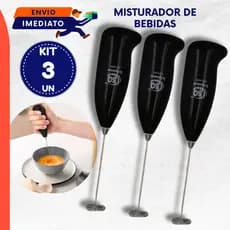 Mini Mixer, 01, 02 ou 03 Misturador Batedor Elétrico Leite Café Sucos Shake Chocolate Quente e Bebidas