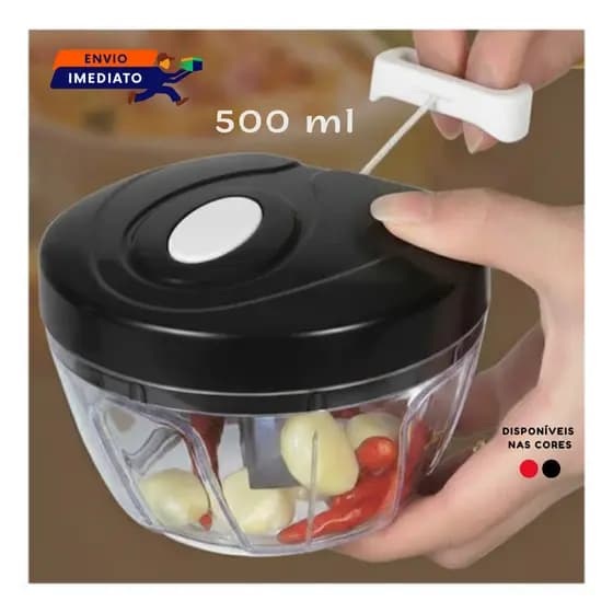 Processador de alimentos 3 laminas Com Dispenser 500 ml Triturador De Alho, Cebola, Legumes, Graos Cortador Alho