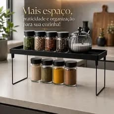 Kit 2 Organizador Armario Dobravel Grande Prateleira Suporte Rack Estante Prato Xicara Pote Copo