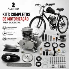 Kit Motor 80cc Legitimo Para Bicicleta Motorizada Completo 2 Tempos Original 3 bolinhas Motorizada