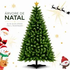 Árvore de Natal 2,10m Pinheiro Artificial Grande 600 Galhos Com Festão Enfeite Decoração Natalina