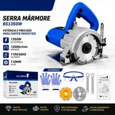 Serra Mármore Madeira Piso Granito Cerâmica 1350W 45 Graus 110/115mm Disco De Corte