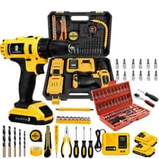 Kit Furadeira Parafusadeira 2 Baterias Profissional 25V Brushless Bivolt Acessórios E Maleta Soquete