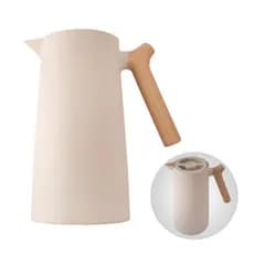 Garrafa Térmica Café Nórdica Bege 1 Lt Cabo Estilo Madeira